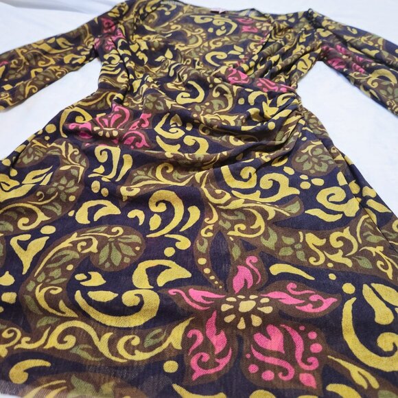 Sweet Pea Green Swirl Y2K Kimono Wrap Top | Fairycore & Whimsigoth | Size L - Picture 9 of 11